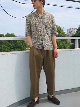 「カーキパンツ」｜ザキミヤさん（メンズ・175cm・30代）の春コーディネート