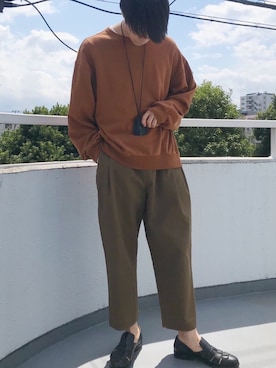 「DRIES VAN NOTEN（ドリスヴァンノッテン）のアイテム（スウェット）」を使った、ザキミヤさん（メンズ・175cm）の春コーディネート