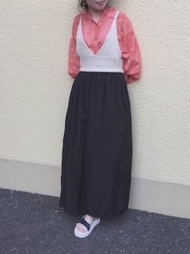 「BCSTOCK」｜「アイテム（スカート）」を使った、malonnnnnnnさん（レディース・156cm）の春コーディネート