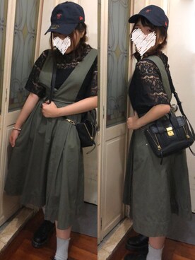 「3.1 Phillip Lim（スリーワンフィリップリム）のPASHLI MINI SATCHEL	（ショルダーバッグ）」を使った、かれん💕さん（レディース・160cm）の春コーディネート