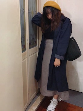 「チチカカ」｜「アイテム（その他アウター）」を使った、かれん💕さん（レディース・160cm）の冬コーディネート