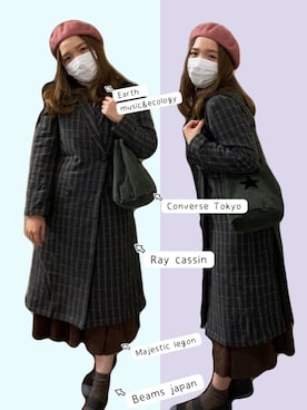 「RAY CASSIN（レイカズン）のアイテム（その他アウター）」を使った、かれん💕さん（レディース・160cm）の冬コーディネート