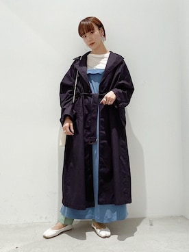 「CLANE（クラネ）のアイテム（トレンチコート）」を使った、Hitaka  Mahoさん（レディース・163cm）の春コーディネート