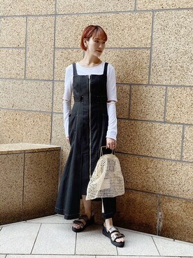「STUDIOUS(ステュディオス)のアイテム(ワンピース/ドレス)」を使った、Hitaka Mahoさん(レディース・163cm)の春コーディネート