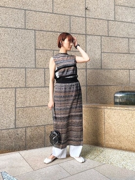 「TAN（タン）のアイテム」を使った、Hitaka  Mahoさん（レディース・163cm）の春コーディネート