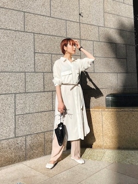 「MARROW（マロウ）のアイテム」を使った、Hitaka  Mahoさん（レディース・163cm）の春コーディネート