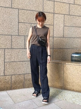 「beautiful people（ビューティフルピープル）のアイテム（サンダル）」を使った、Hitaka  Mahoさん（レディース・163cm）の春コーディネート