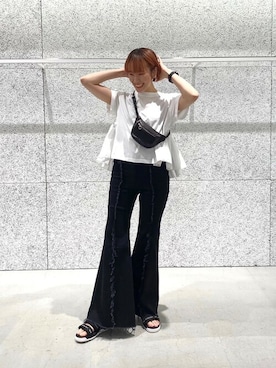 「beautiful people（ビューティフルピープル）のアイテム（サンダル）」を使った、Hitaka  Mahoさん（レディース・163cm）の春コーディネート