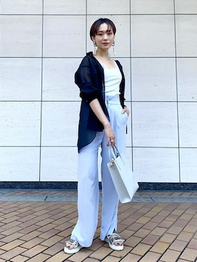「アイテム（イヤリング（片耳用））」を使った、Hitaka  Mahoさん（レディース・163cm）の夏コーディネート