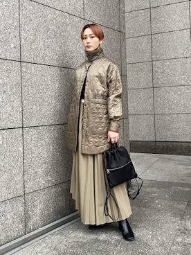 「STUDIOUS（ステュディオス）のアイテム（シューズ）」を使った、Hitaka  Mahoさん（レディース・163cm）の冬コーディネート