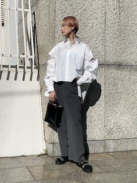 「サンダルに靴下」｜Hitaka  Mahoさん（レディース・163cm）の冬コーディネート