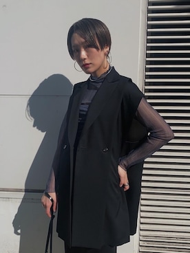 「UJOH（ウジョー）のアイテム」を使った、Hitaka  Mahoさん（レディース・163cm）の春コーディネート