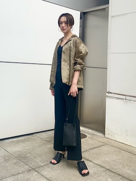 「アイテム（キャミソール、ブラック系）」を使った、Hitaka  Mahoさん（レディース・163cm）の春コーディネート