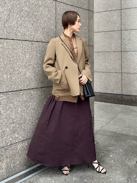「FEMMENT（ファモン）のアイテム」を使った、Hitaka  Mahoさん（レディース・163cm）の春コーディネート