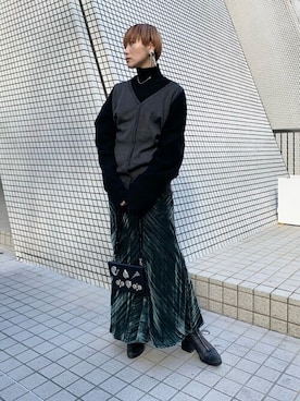 「STUDIOUS（ステュディオス）のアイテム（シューズ）」を使った、Hitaka  Mahoさん（レディース・163cm）の秋コーディネート