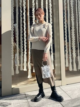 「BATONER（バトナー）のアイテム」を使った、Hitaka  Mahoさん（レディース・163cm）の秋コーディネート