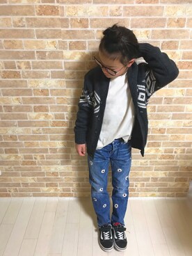 「OSHKOSH（オシュコシュ）のアイテム（トップス）」を使った、りー❁⃘*.ﾟさん（キッズ・125cm）の冬コーディネート