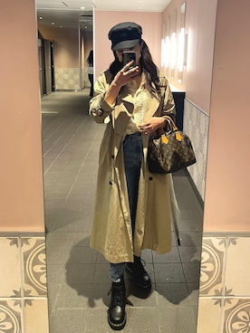 「H&M（エイチ・アンド・エム）のアイテム（キャスケット）」を使った、𝐦..相互さん（レディース・162cm）の春コーディネート