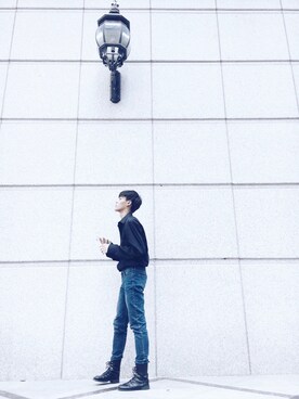 「NET（ネット）のアイテム（シャツ/ブラウス、ブラック系）」を使った、Kisschunさん（メンズ）の秋コーディネート