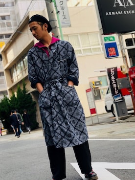 「バラ柄」｜「アイテム（ジャケット/アウター）」を使った、hiroさん（メンズ・174cm）の冬コーディネート