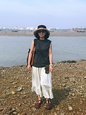 「OVERRIDE（オーバーライド）のアイテム（サンバイザー）」を使った、tooさん（レディース・163cm）の夏コーディネート