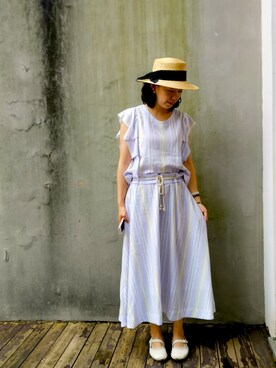 「sneeuw（スニュウ）のアイテム（スカート）」を使った、tooさん（レディース・163cm）の夏コーディネート