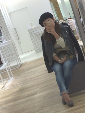 「Ungrid（アングリッド）のフレイドヘムストスリ（デニムパンツ）」を使った、Nana...★さん（レディース・157cm）の秋コーディネート