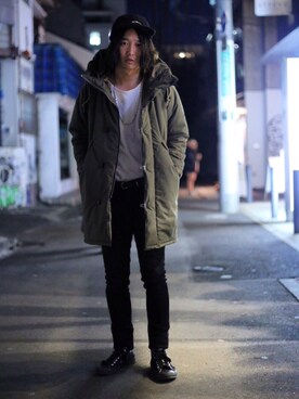 「STUDIOUS SELECT(STUDIOUS SELECT)」｜「アイテム（その他アウター）」を使った、糸魚川 領太さん（メンズ・178cm）の冬コーディネート