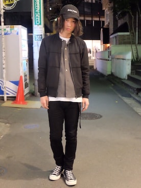 「STUDIOUS SELECT(STUDIOUS SELECT)」｜「アイテム（ブルゾン）」を使った、糸魚川 領太さん（メンズ・178cm）の春コーディネート