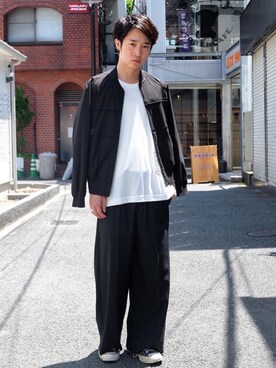 「STUDIOUS SELECT(STUDIOUS SELECT)」｜「アイテム（ブルゾン）」を使った、糸魚川 領太さん（メンズ・178cm）の春コーディネート