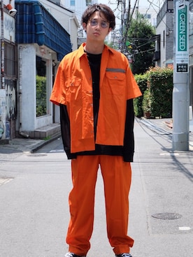 「HUMIS（ヒューミス）のアイテム」を使った、糸魚川 領太さん（メンズ・178cm）の夏コーディネート