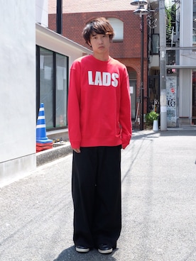 「STUDIOUS SELECT(STUDIOUS SELECT)」｜「アイテム（スウェット）」を使った、糸魚川 領太さん（メンズ・178cm）の夏コーディネート