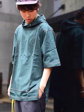 「STUDIOUS SELECT(STUDIOUS SELECT)」｜「アイテム（スラックス）」を使った、糸魚川 領太さん（メンズ・178cm）の夏コーディネート
