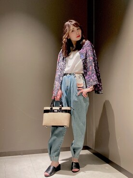 「DIESEL（ディーゼル）のDIESEL SS21 レディース ボーイフレンド サルエル インディゴ デニム（デニムパンツ、ブルー系）」を使った、mさん（レディース・164cm）の春コーディネート