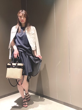 「DIESEL（ディーゼル）のレディース ジャケット デニムジャケット ホワイトデニム ロゴ（デニムジャケット、ホワイト系）」を使った、mさん（レディース・164cm）の春コーディネート