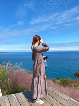 「SNIDEL（スナイデル）のアイテム（ワンピース、ブラウン系）」を使った、ｒｉｒｉさん（レディース・156cm）の秋コーディネート