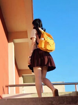 「无のアイテム（スカート、ブラウン系）」を使った、白夜さん（レディース）の秋コーディネート