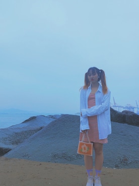 「PULL&BEAR（プルアンドベア）のアイテム（ワンピース/ドレス）」を使った、白夜さん（レディース・165cm）の夏コーディネート