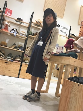 「アイテム（サスペンダー）」を使った、14+ イオンモールむさし村山店 スタッフさん（レディース・160cm）の秋コーディネート