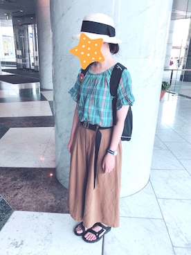 「ehka sopo（エヘカソポ）のアイテム」を使った、14+ イオンモールむさし村山店 スタッフさん（レディース・160cm）の夏コーディネート