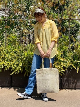 「collex（コレックス）のアイテム（パンツ）」を使った、OOTSUKA YUKIKOさん（レディース・157cm）の春コーディネート