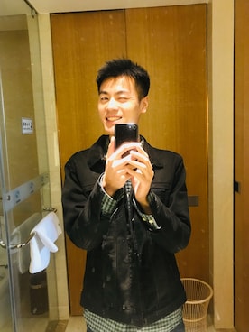 「Selected   （-）のアイテム（ジャケット/アウター）」を使った、潮酷范儿boyさん（メンズ・188cm）の春コーディネート