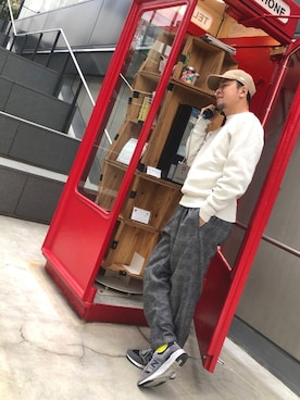 「チドリ柄」｜「アイテム（帽子）」を使った、NAGASHIMA   相互さん（メンズ・170cm）の秋コーディネート