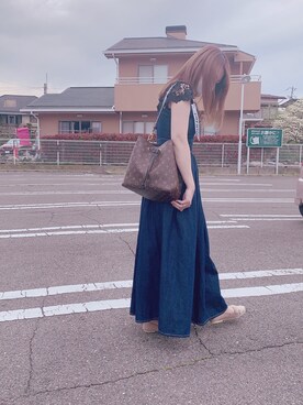「eimy istoire（エイミーイストワール）のアイテム（オールインワン・サロペット）」を使った、a.nakajimaさん（レディース・153cm）の春コーディネート