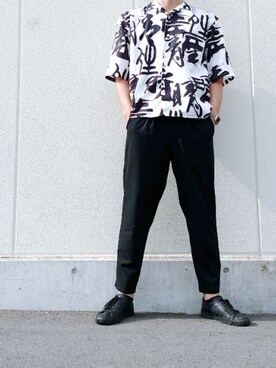 「HARE（ハレ）のアイテム（シャツ/ブラウス、ホワイト系）」を使った、jibunnokatachiさん（メンズ・178cm）の夏コーディネート