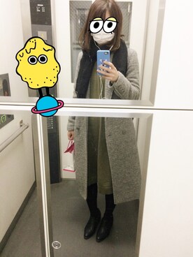 「ポーター」｜「アイテム（ダウンジャケット/コート）」を使った、isakiさん（レディース・163cm）の冬コーディネート