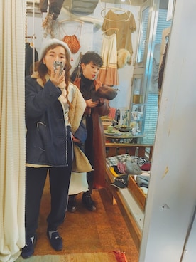 「OLDMICKEY （オールドミッキー）のアイテム」を使った、ひがのひがこさん（レディース・155cm）の冬コーディネート