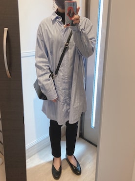 「H&M（エイチ・アンド・エム）のアイテム（シャツワンピース）」を使った、✳︎ℹ︎chan✳︎さん（レディース・157cm）の春コーディネート