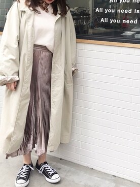 「CONVERSE（コンバース）のconverse（コンバース） ALL STAR OX（オールスターOX）（スニーカー）」を使った、ユリナさん（レディース・155cm）の春コーディネート