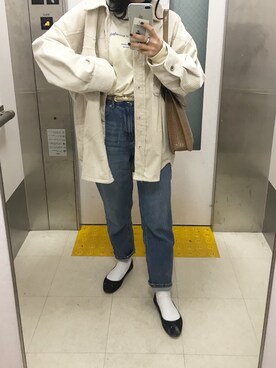 「GUジーンズ」｜ユリナさん（レディース・155cm）の冬コーディネート